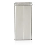 Silver Standing ashtray CLEAN I with inlet opening and grid lid by hjh OFFICE – 360-degree view (rear three-quarter view 240°)