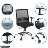 Adjustable features of the PORTO PRO Professional Office Chair in black by hjh OFFICE (AI-generated image)