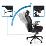 Adjustable backrest with 90° angle of the High End Office Chair VENUS BASE in black by hjh OFFICE