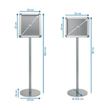 Dimensional drawing of the Poster stand AGENDA I with a height of 89.5 cm by hjh OFFICE