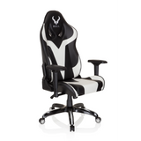 Black and white Gaming chair PROMOTER I with armrests and a five-caster base by hjh OFFICE – 360-degree view (front three-quarter view 40°)
