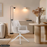 Beige Tavaro dining chair with white star base by hjh LIVING (AI-generated image)