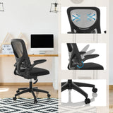 Home Office Chair BELIO in black with mesh backrest, adjustment mechanism and castor base by hjh OFFICE