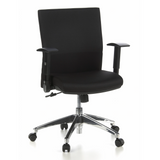 Black Professional Office Chair LAGUNA PRO with armrests and a five-caster base by hjh OFFICE – 360-degree view (front view 20°)