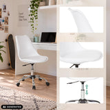 White Home Office Chair FANCY PRO with gas spring and castor base by hjh OFFICE