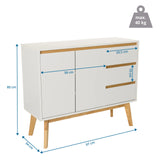 Dimensional drawing of the Sideboard TAROLO I with a width of 97 cm and a height of 80 cm by hjh LIVING