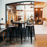 Black Bar table VANTAGGIO HIGH T with two matching bar stools by hjh OFFICE