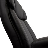 Black faux leather upholstery of the backrest of the BUILDER XXL I swivel chair by hjh OFFICE