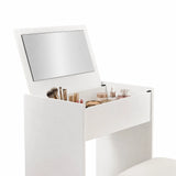 Open Glamdesk makeup mirror in white with integrated compartment for makeup accessories by hjh LIVING