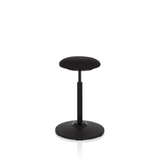 Black Standing aid BALANCE SIT with round seat cushion and circular base by hjh OFFICE – 360-degree view (front three-quarter view 60°)