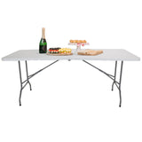 White folding table EASY UP MULTI II, size 152 x 70 cm with grey legs by hjh OFFICE
