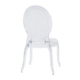 Transparent Four-legged chair CRISTALIO with oval backrest made of clear plastic by hjh LIVING