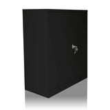 Black filing cabinet COLOR AS 105 with two doors and a silver handle by hjh OFFICE – 360-degree view (front three-quarter view 45°)