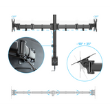 Adjustment options of the VM-MF2 monitor mount with 360° rotation and tilt from -90° to +35° by hjh OFFICE