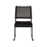 Black guest chair PADUA V with mesh back and padded seat by hjh OFFICE – 360-degree view (front view 0°)
