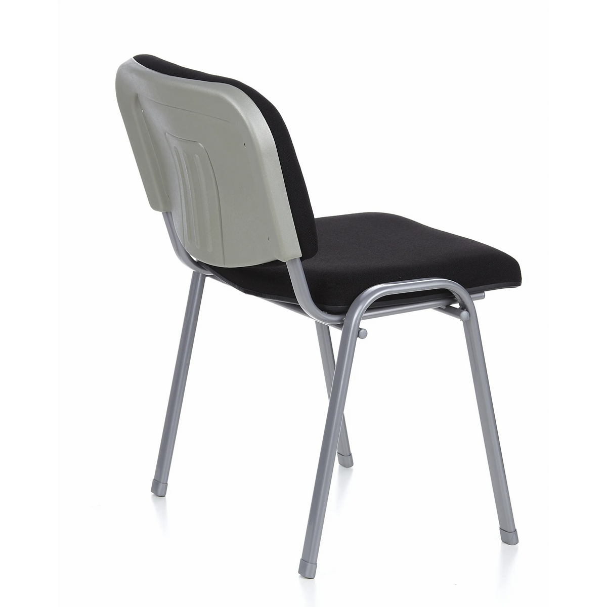 Black four-legged chair XT 600 S with silver-coloured frame by hjh OFFICE – 360-degree view (rear three-quarter view 120°)