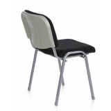 Black four-legged chair XT 600 S with silver-coloured frame by hjh OFFICE – 360-degree view (rear three-quarter view 120°)