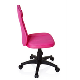 Pink Swivel Chair – Children KIDDY BASE with mesh back and black five-caster base by hjh OFFICE – 360-degree view (side profile 100°)