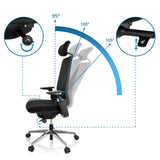 Adjustable backrest with tilt angles of 95°, 100° and 105° of the Professional Office Chair BRACIO by hjh OFFICE