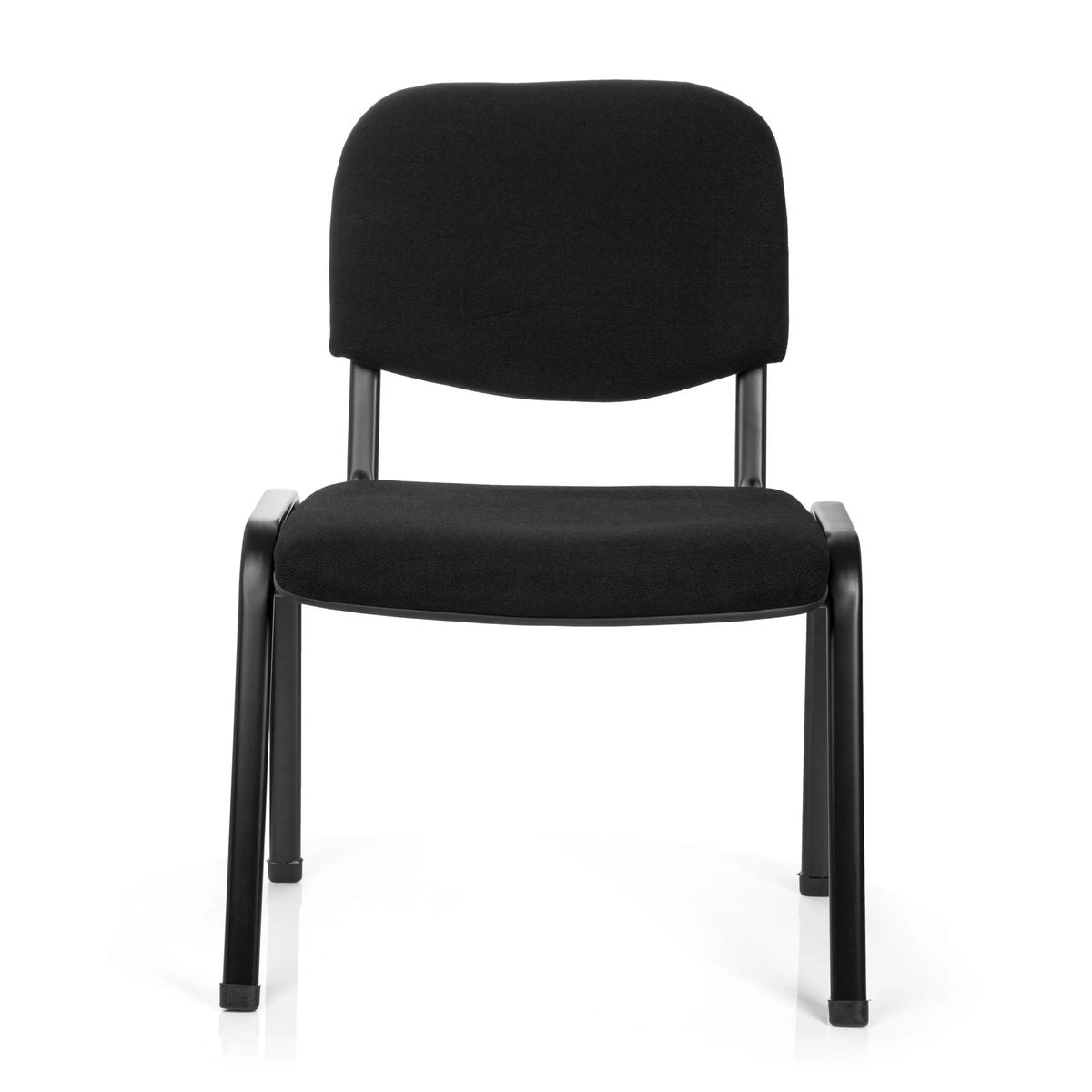 Black Four-legged chair XT 600 XL with upholstered seat and backrest by hjh OFFICE – 360-degree view (front view 0°)