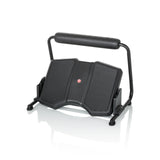 Black PODI F Footrest with ribbed surface and a handle by hjh OFFICE – 360-degree view (side profile 90°)
