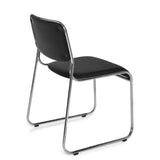Black guest chair KOLTA with padding and chrome frame by hjh OFFICE – 360-degree view (rear three-quarter view 120°)