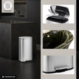Silver Clean 15 wastepaper bin with foot pedal, bin liner holder and lid by hjh OFFICE (AI-generated image)