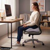 Grey MEDISIT IV seat cushion on an office chair by hjh OFFICE (AI-generated image)