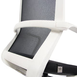 White backrest construction with black mesh cover of the Professional Office Chair MOVE-TEC NET 3D W by hjh OFFICE