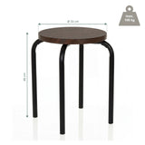 Dimensional view of the stool ALRANDA with a 33 cm diameter and 46 cm height by hjh LIVING