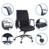 Professional Executive Chair ASPERA 10 in black with chrome star base and castors by hjh OFFICE