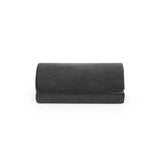 Black Footrest Podi Velvet 1 with soft padding by hjh OFFICE – 360-degree view (front view 0°)