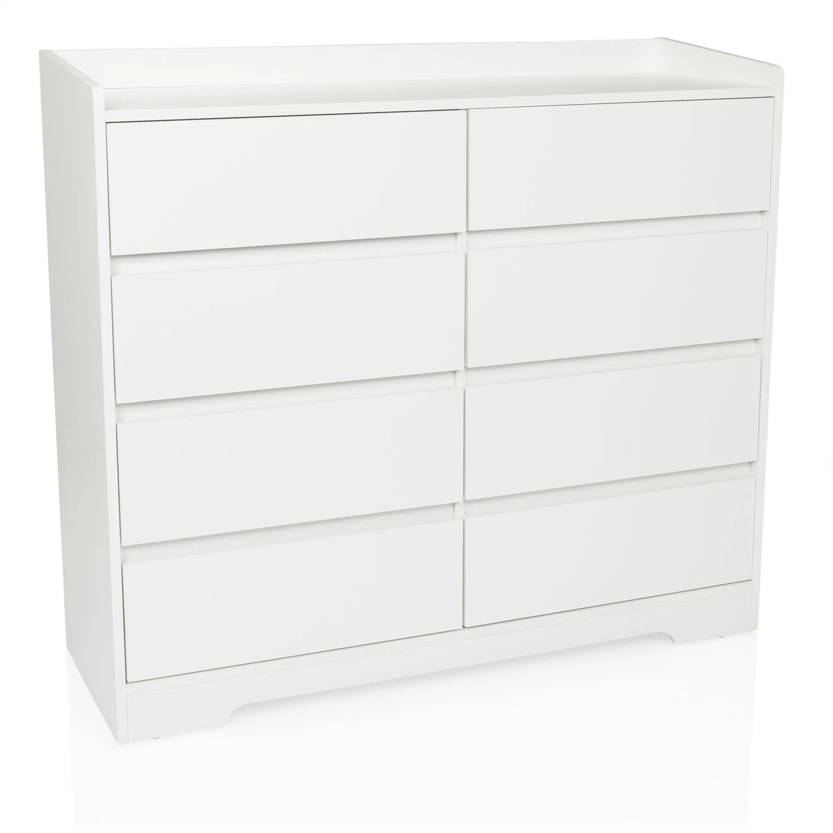 White Chest of drawers OSOYRO with eight drawers and a shelf by hjh LIVING – 360-degree view (front view 15°)
