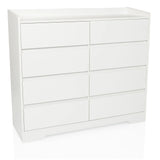 White Chest of drawers OSOYRO with eight drawers and a shelf by hjh LIVING – 360-degree view (front view 15°)