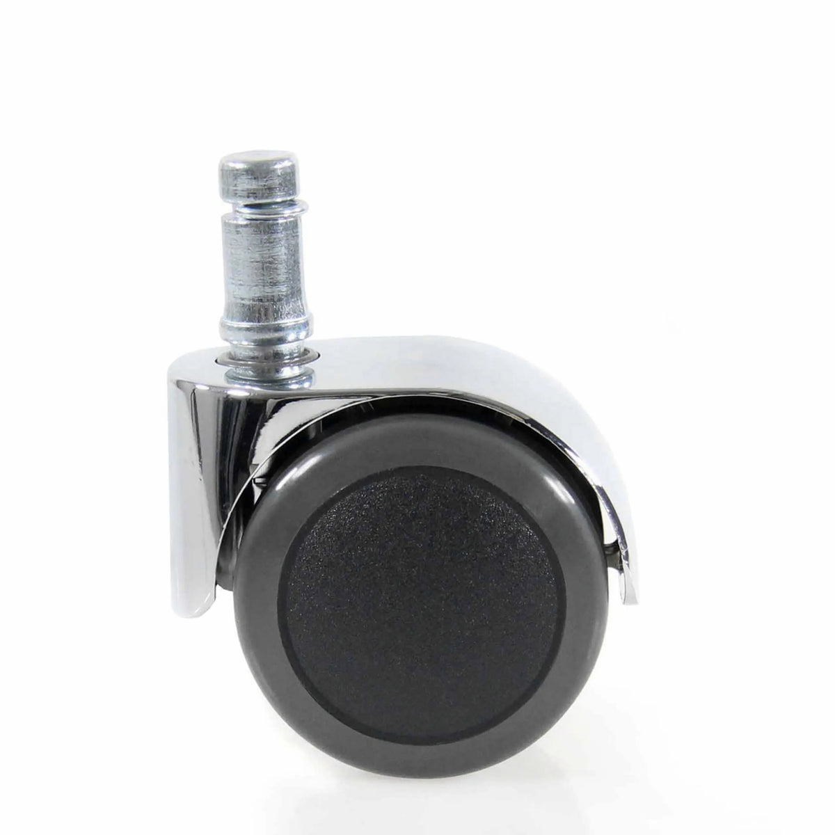 Black and silver 5x ROLO LUX 11mm/50mm castors for hard floors with chromed holder by hjh OFFICE