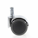Black and silver 5x ROLO LUX 11mm/50mm castors for hard floors with chromed holder by hjh OFFICE