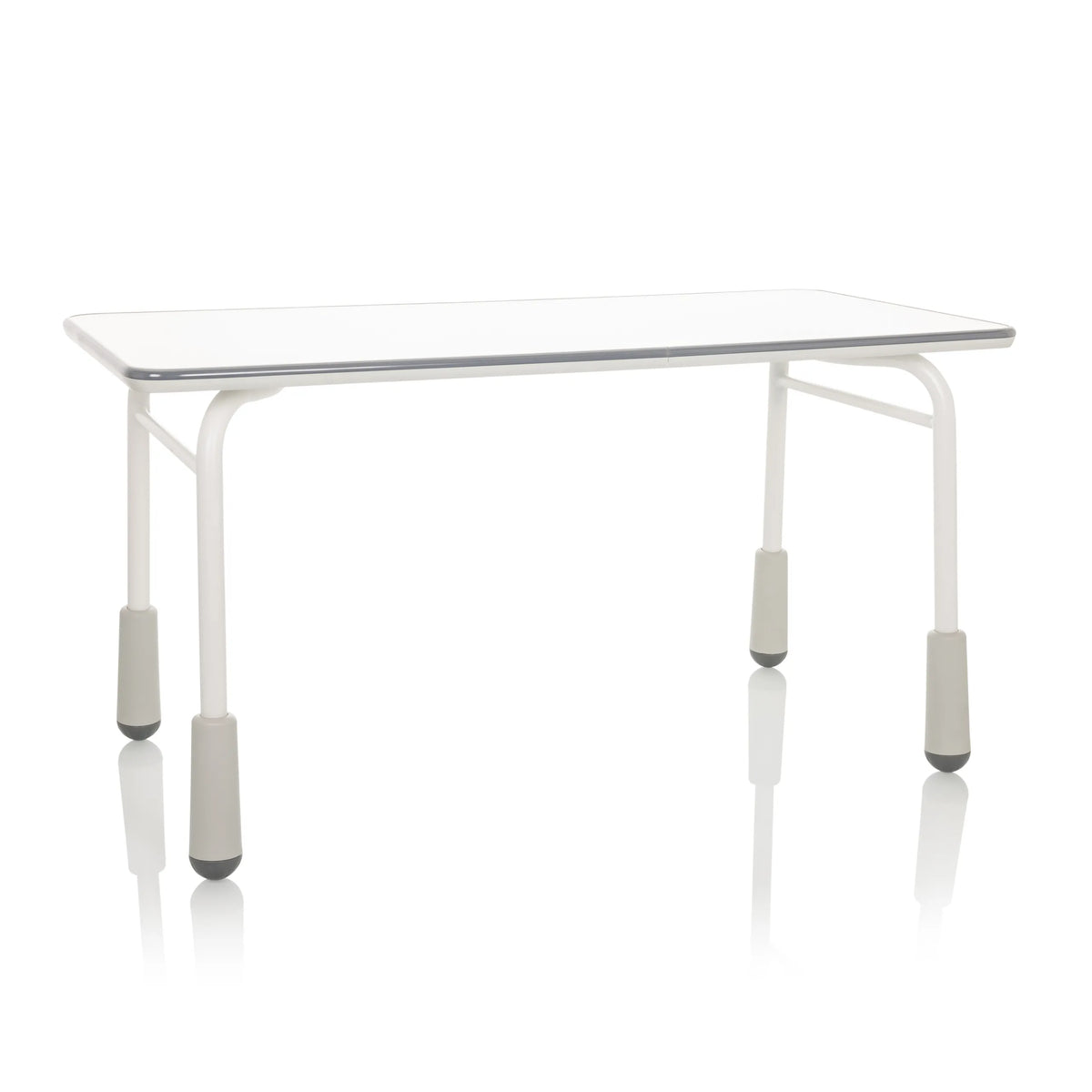 Light grey Desk – Children KID GRO T with white frame and grey feet by hjh OFFICE – 360-degree view (front view 15°)