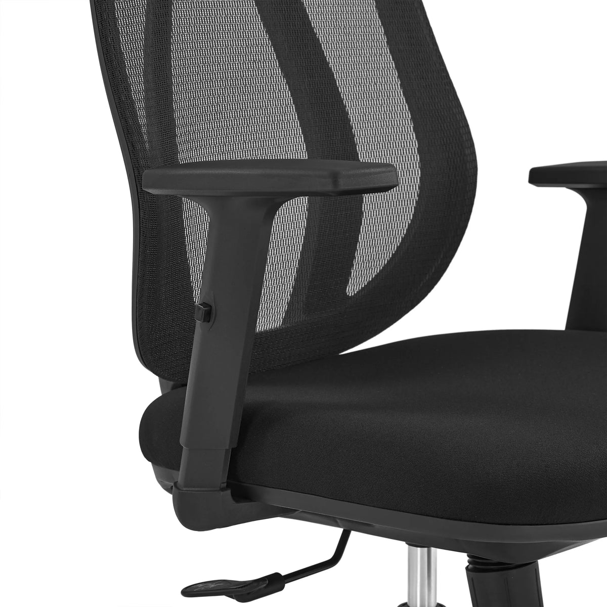 Armrest and mesh backrest of the Filaro Professional Office Chair in black by hjh OFFICE