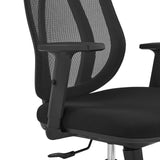 Armrest and mesh backrest of the Filaro Professional Office Chair in black by hjh OFFICE