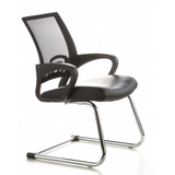 Black Cantilever chair VISTO NET V with mesh back, padded seat and armrests by hjh OFFICE – 360-degree view (front three-quarter view 60°)