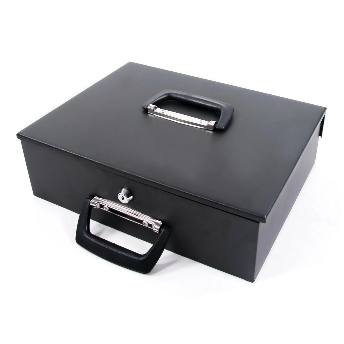 Black SAFE I cash box with two carrying handles and a lock by hjh OFFICE