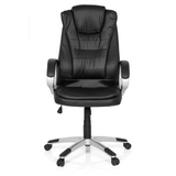 Black Gaming chair RELAX WB100 with padded backrest and five-caster base by MyBuero – 360-degree view (front view 0°)