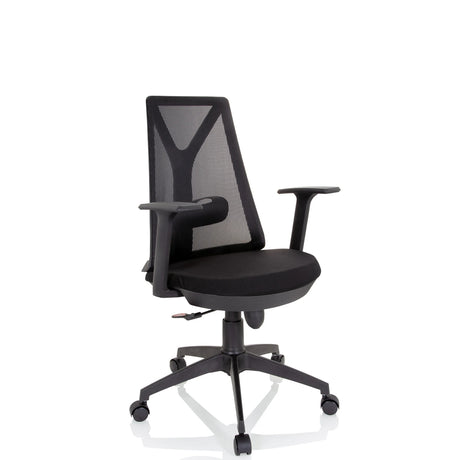 Homeoffice-Bürostuhl FALUN BASIC in Schwarz mit Netzrückenlehne und Armlehnen von hjh OFFICE
