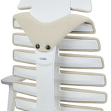 Backrest of the ERGO LINE W Professional Office Chair in Salted Caramel with a white plastic frame by hjh OFFICE
