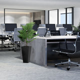 Green artificial plant ARECA in a black, square plant pot by hjh OFFICE