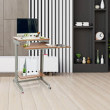 Standing desk WORKSTATION in beech and grey with three levels and castors by hjh OFFICE