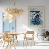 Beige folding chair SCANDIO with wooden frame and padded seat by hjh OFFICE