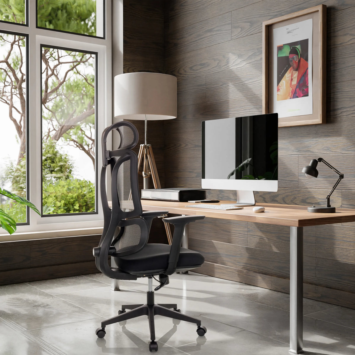 Home Office Chair ERGOMY with mesh backrest and black frame by MyBuero