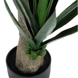 Stem and green leaves of the Artificial plant YUCCA in a black pot by hjh OFFICE