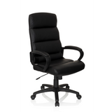 Black Professional Executive Chair FUTURA 100 with quilted upholstery and five-caster base by hjh OFFICE – 360-degree view (front three-quarter view 40°)